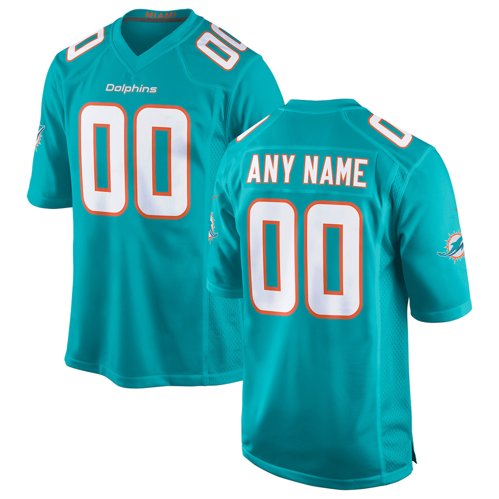 MyBoyd Custom M.Dolphins Aqua Game Stitched Jerseys