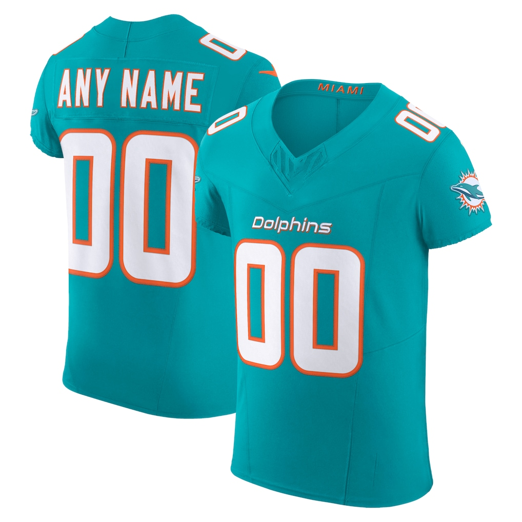 MyBoyd Custom M.Dolphins Aqua Vapor F.U.S.E. Elite Stitched Jerseys