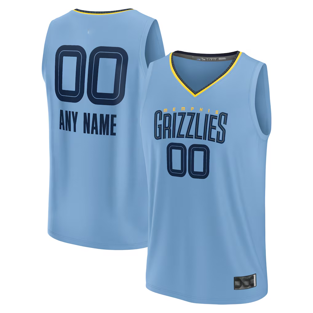 MyBoyd Custom M.Grizzlies Light Blue Fast Break Stitched Jerseys- Statement Edition
