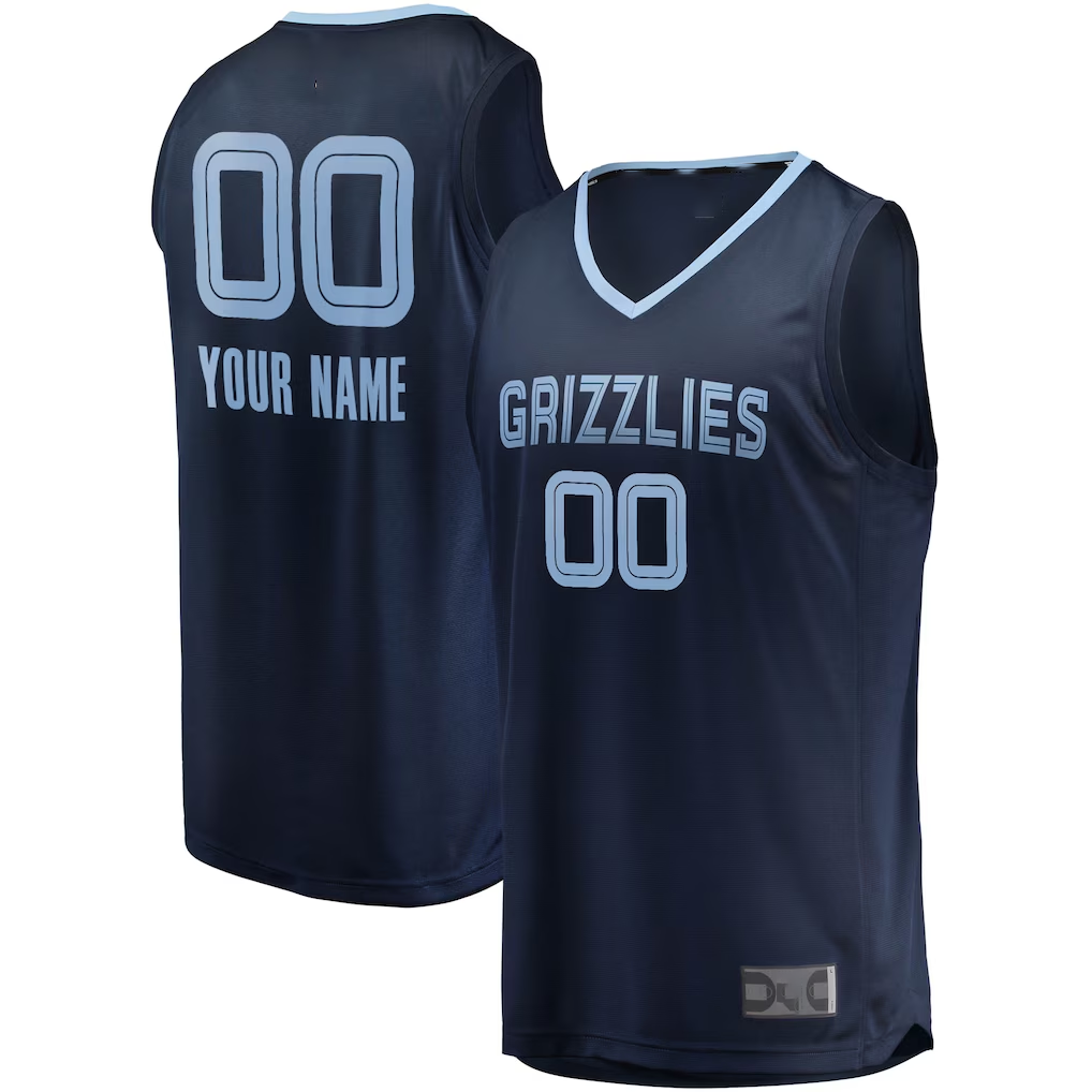 MyBoyd Custom M.Grizzlies Navy Fast Break Replica Stitched Jerseys - Icon Edition