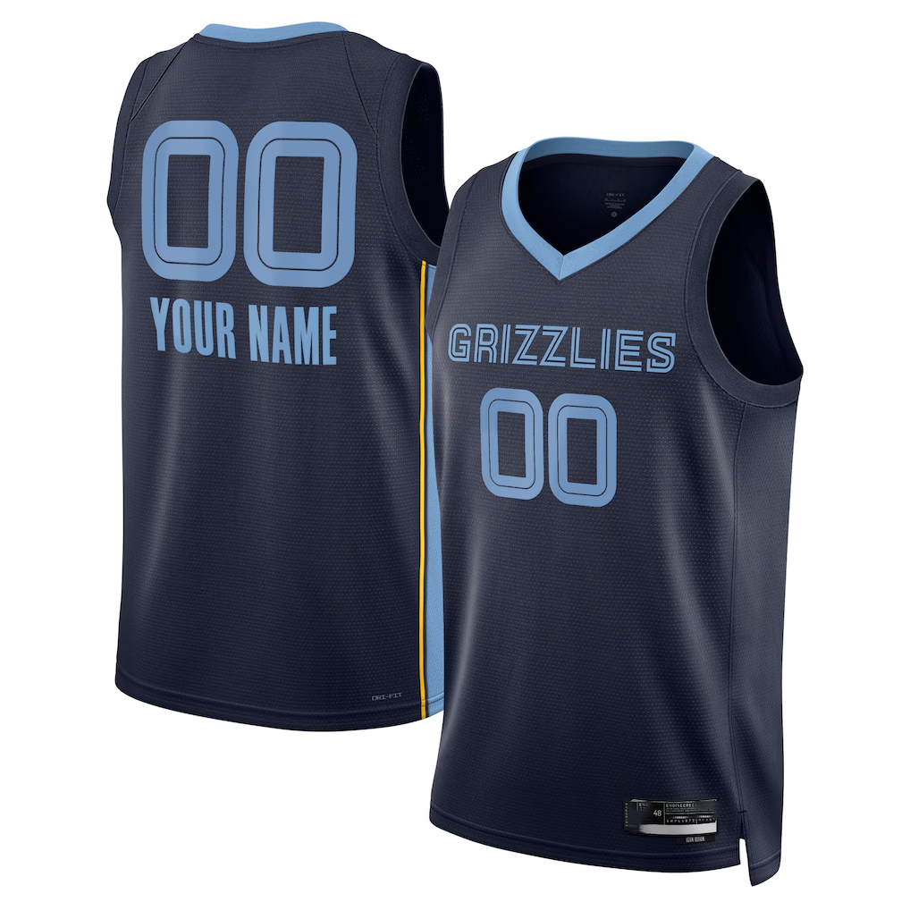 MyBoyd Custom M.Grizzlies Navy Swingman Stitched Jerseys- Icon Edition