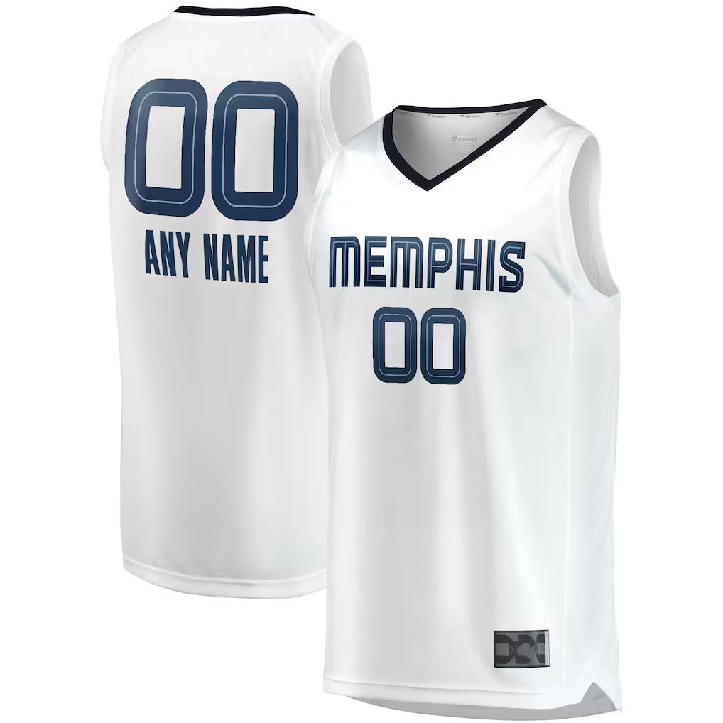 MyBoyd Custom M.Grizzlies White Fast Break Replica Stitched Jerseys- Association Edition