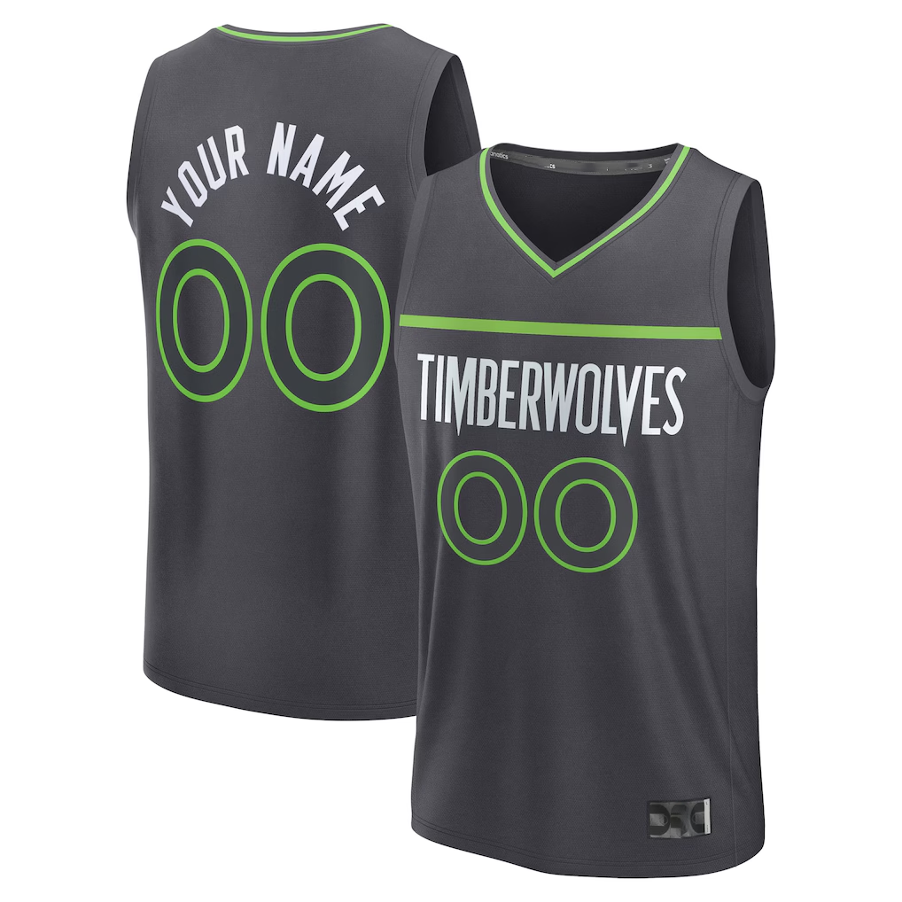 MyBoyd Custom M.Timberwolves Anthracite Fast Break Stitched Jerseys- Icon Edition