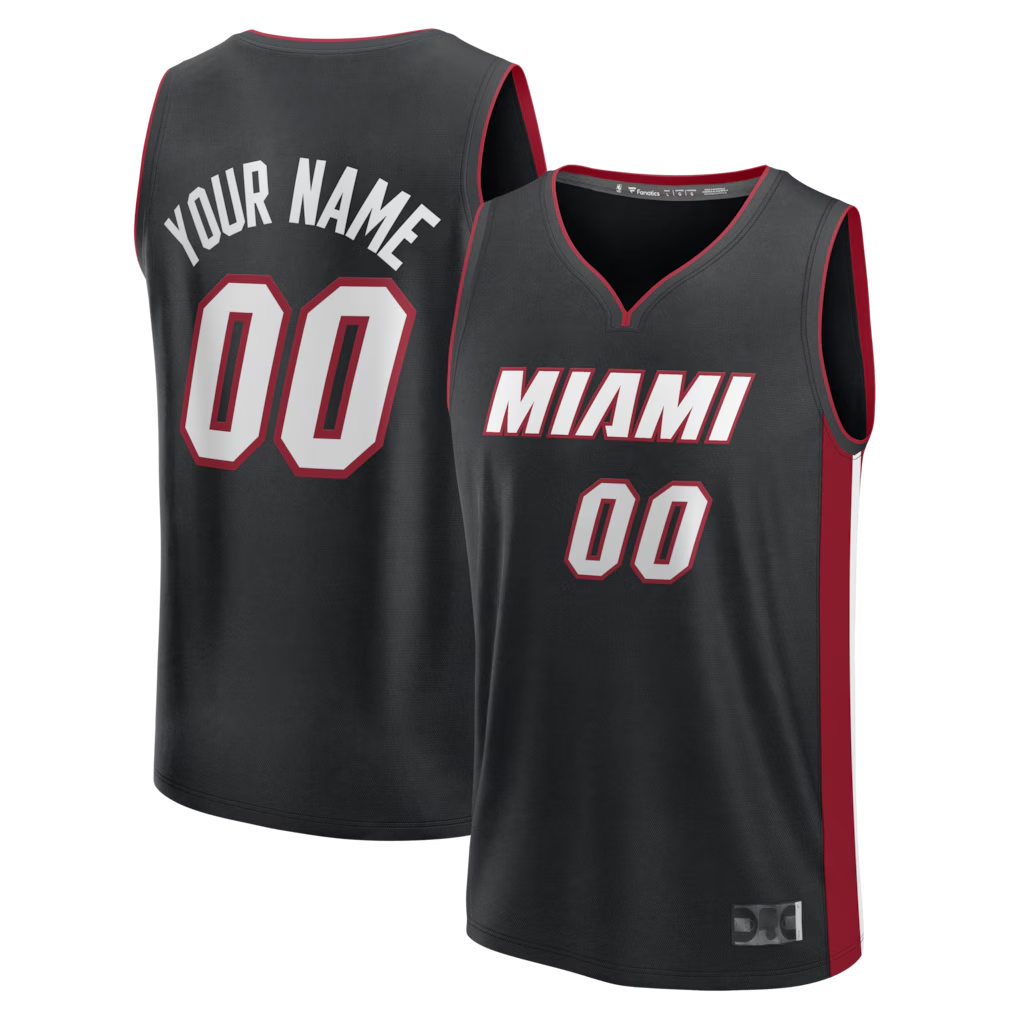 MyBoyd Custom M.Heat  Black Fast Break Jerseys - Icon Edition