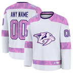MyBoyd Custom N.Predators White 2024 Hockey Fights Cancer Practice Jerseys