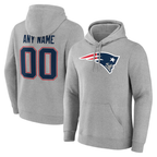 MyBoyd Custom NE.Patriots Gray Team Authentic Personalized Name & Number Hoodie Stitched Jerseys