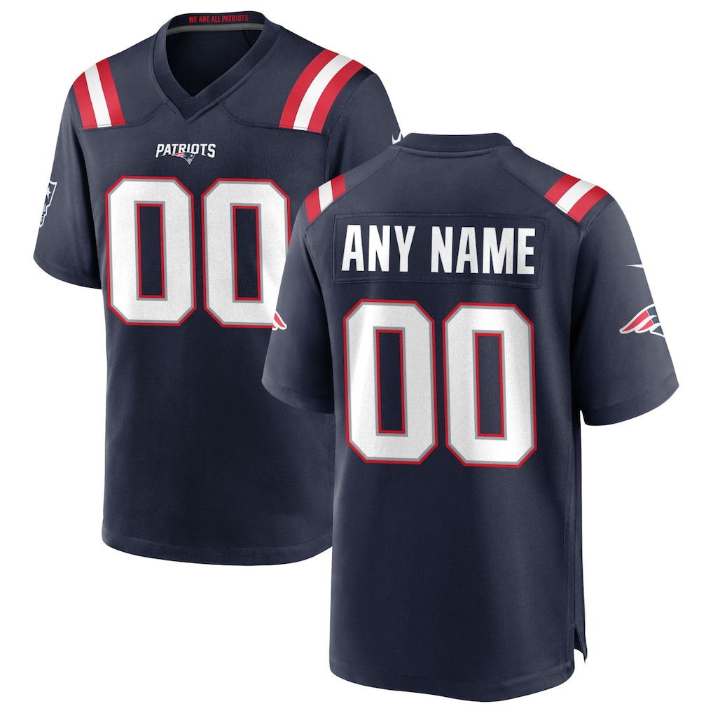 MyBoyd Custom NE.Patriots  Navy Custom Game Stitched Jerseys