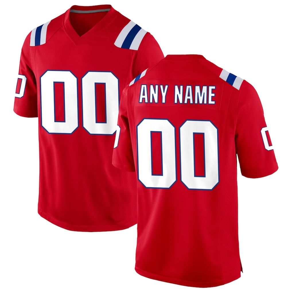 MyBoyd Custom NE.Patriots  Red Alternate Stitched Jerseys