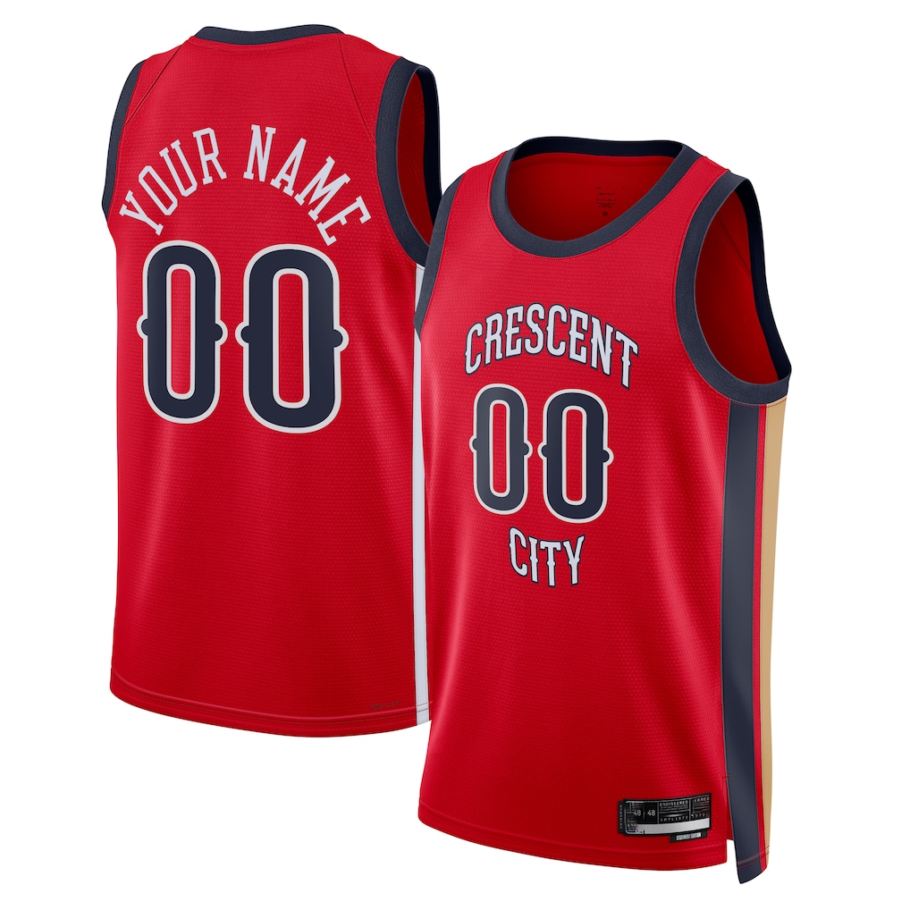 MyBoyd Custom NO.Pelicans Jordan Brand Red Swingman Stitched Jerseys- Statement Edition