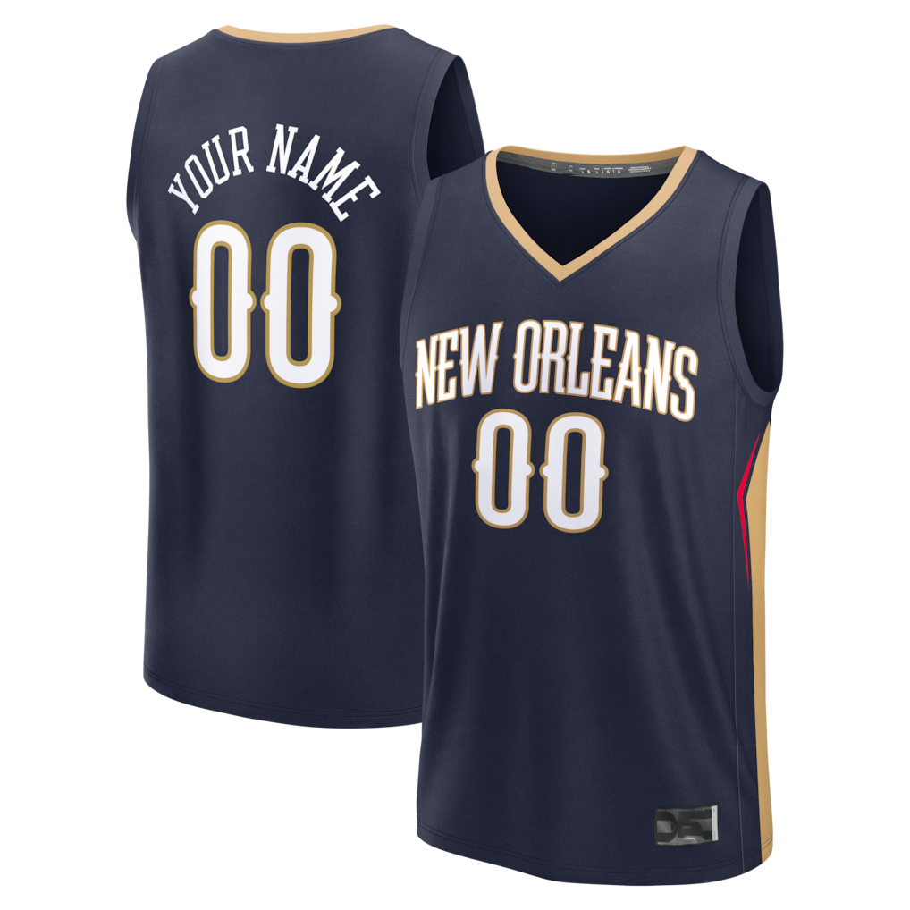 MyBoyd Custom NO.Pelicans Navy Fast Break Stitched Jerseys- Icon Edition