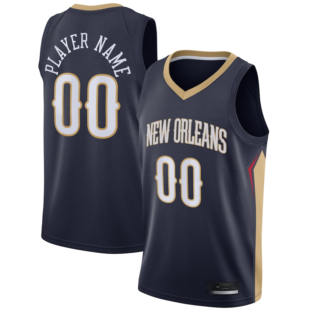 MyBoyd Custom NO.Pelicans Navy Swingman Stitched Jerseys- Icon Edition