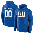 MyBoyd Custom NY.Giants Royal Team Authentic Personalized Name & Number Hoodie Stitched Jerseys