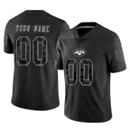 MyBoyd Custom NY.Jets Black Limited Reflective Home Game Any Name & Numbers Stitched Jerseys