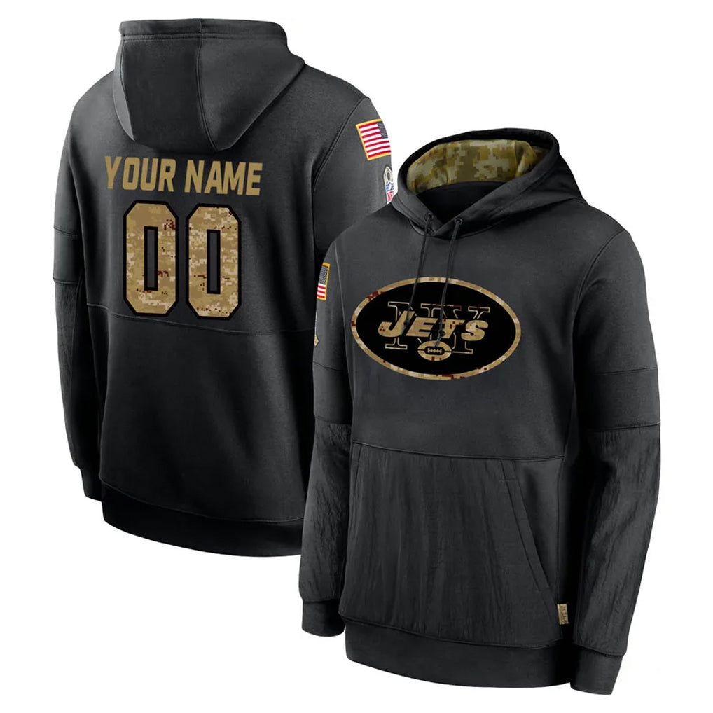 MyBoyd Custom NY.Jets Black Salute to Service Hoodies Limited Game Any Name & Numbers Stitched Jerseys