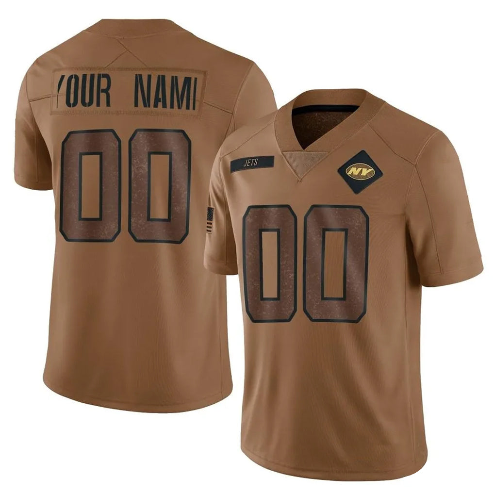 MyBoyd Custom NY.Jets Brown Salute To Service Limited Any Name & Numbers Stitched Jerseys