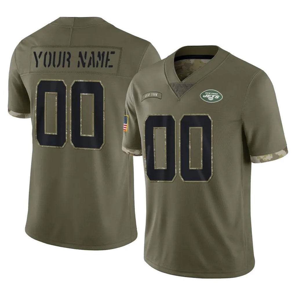 MyBoyd Custom NY.Jets Olive Salute To Service Limited Any Name & Numbers Stitched Jerseys