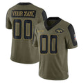 MyBoyd Custom NY.Jets Olive Salute To Service Limited Game Any Name & Numbers Stitched Jerseys