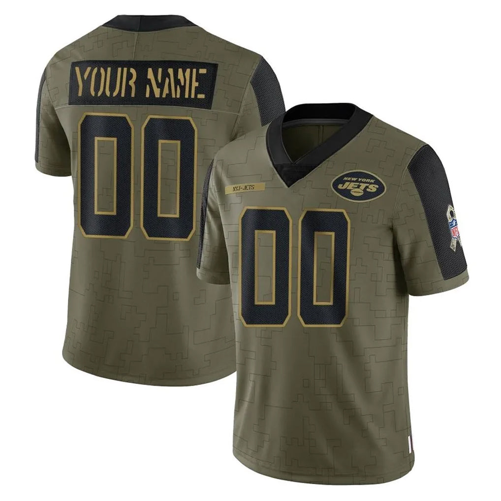 MyBoyd Custom NY.Jets Olive Salute To Service Limited Game Any Name & Numbers Stitched Jerseys