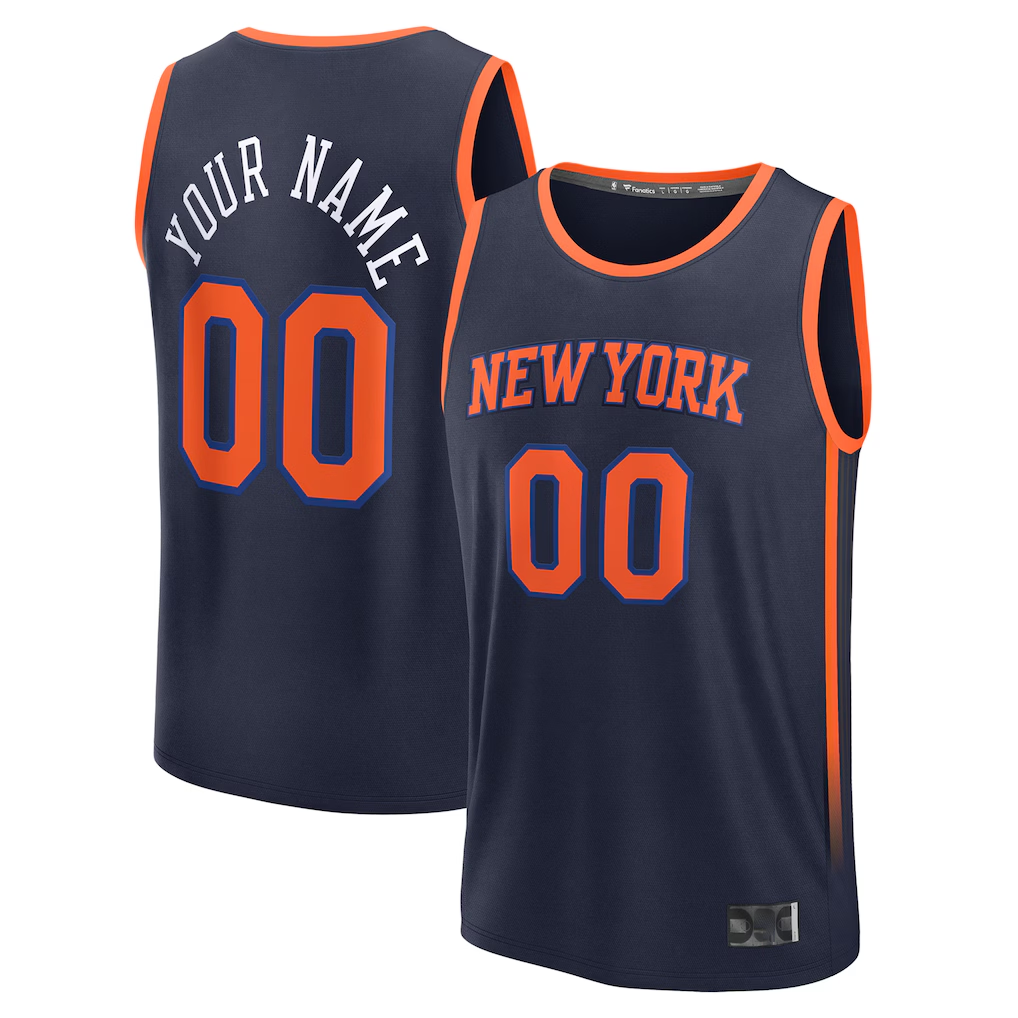 MyBoyd Custom NY.Knicks Navy Fast Break Jerseys - Statement Edition