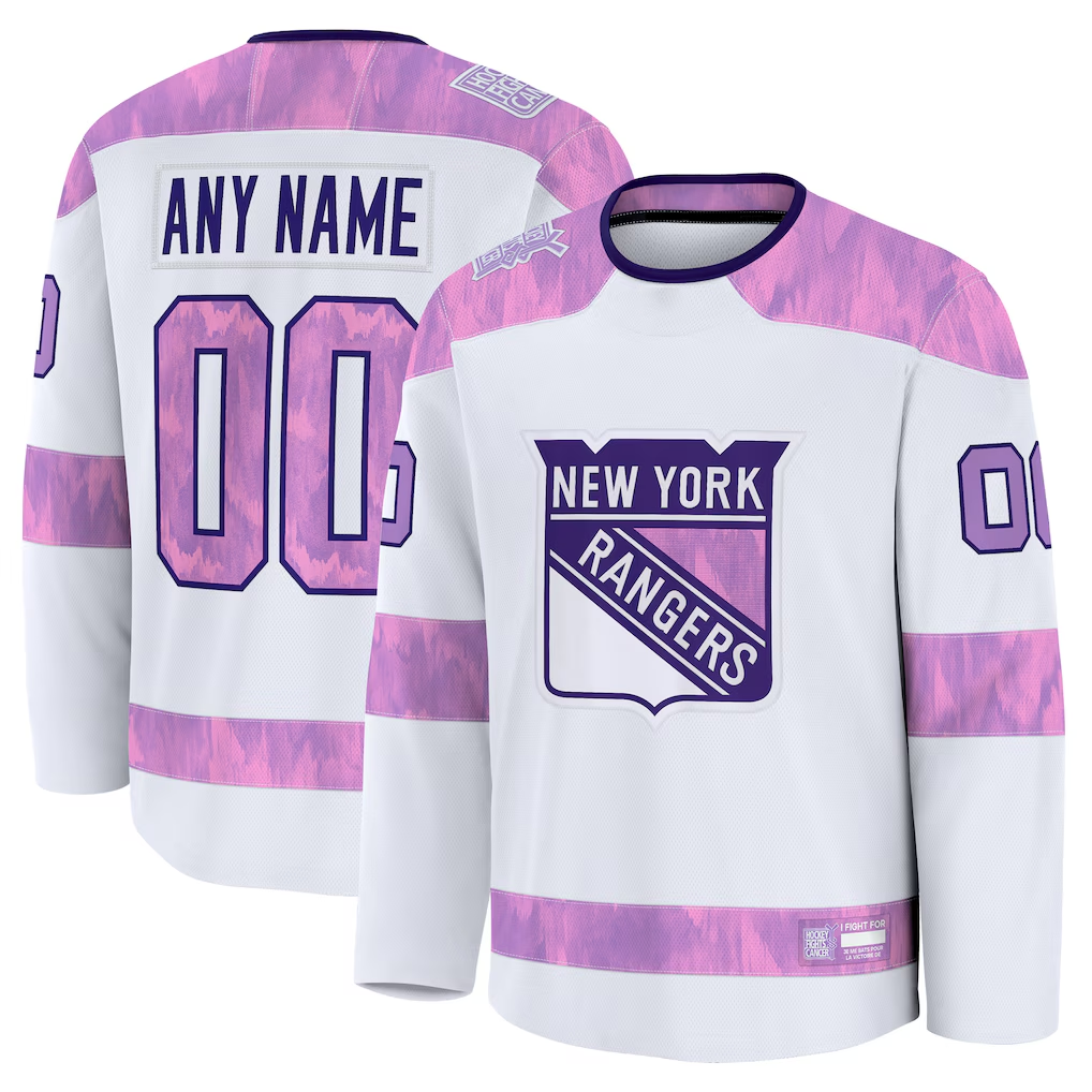 MyBoyd Custom NY.Rangers White 2024 Hockey Fights Cancer Practice Jerseys