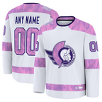 MyBoyd Custom O.Senators White 2024 Hockey Fights Cancer Practice Jerseys