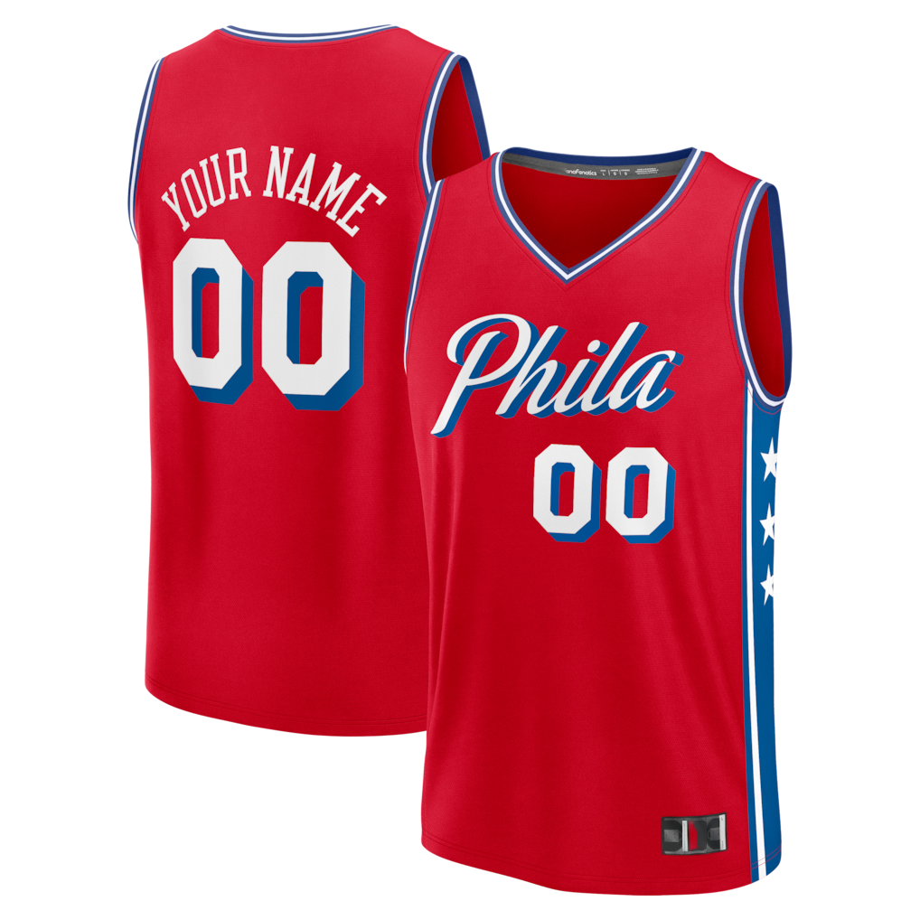 MyBoyd Custom P.76ers Fanatics Red Fast Break Jerseys - Icon Edition