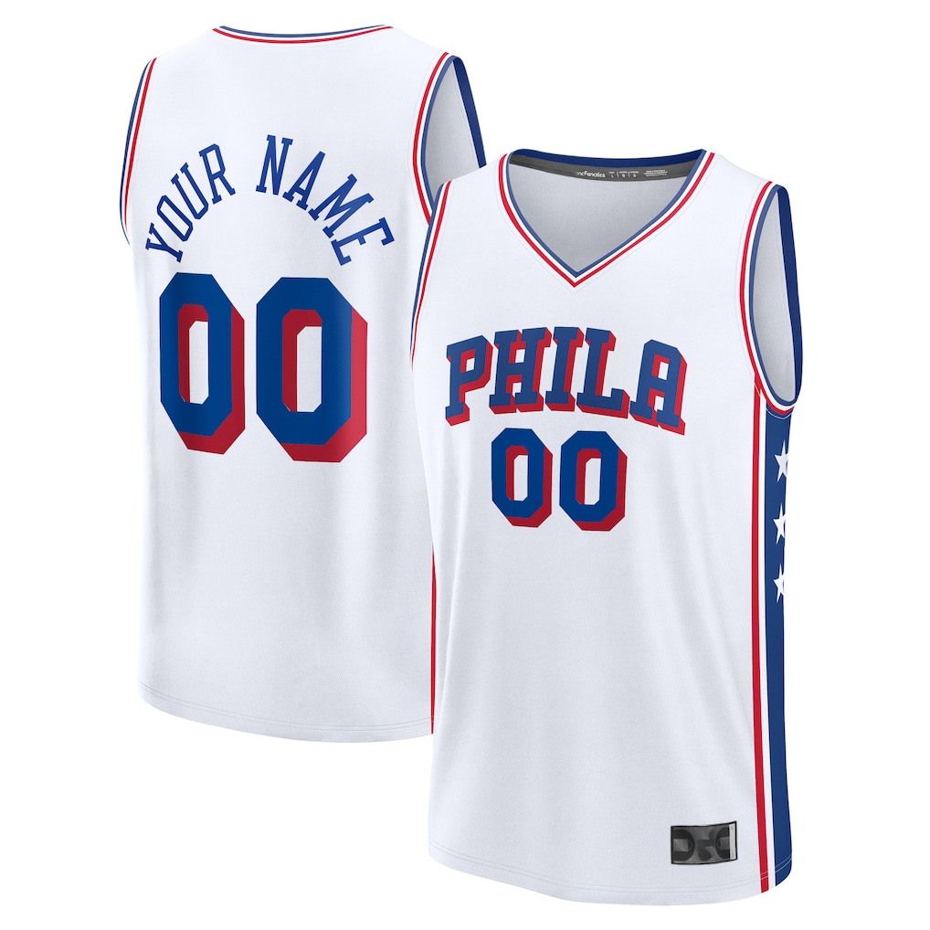 MyBoyd Custom P.76ers  White Fast Break Jerseys - Association Edition