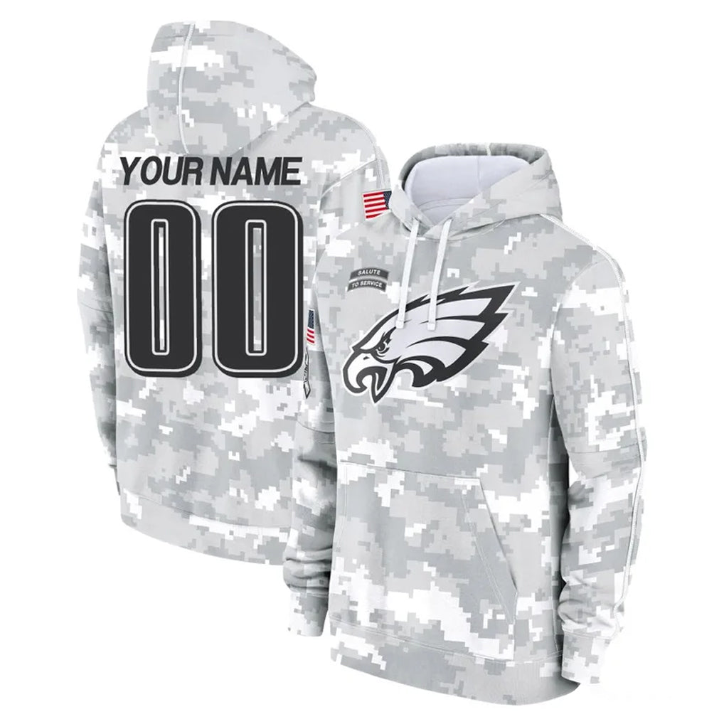 MyBoyd Custom P.Eagles Arctic Camo Salute to Service Pullover Hoodies Limited Game Any Name & Numbers Stitched Jerseys