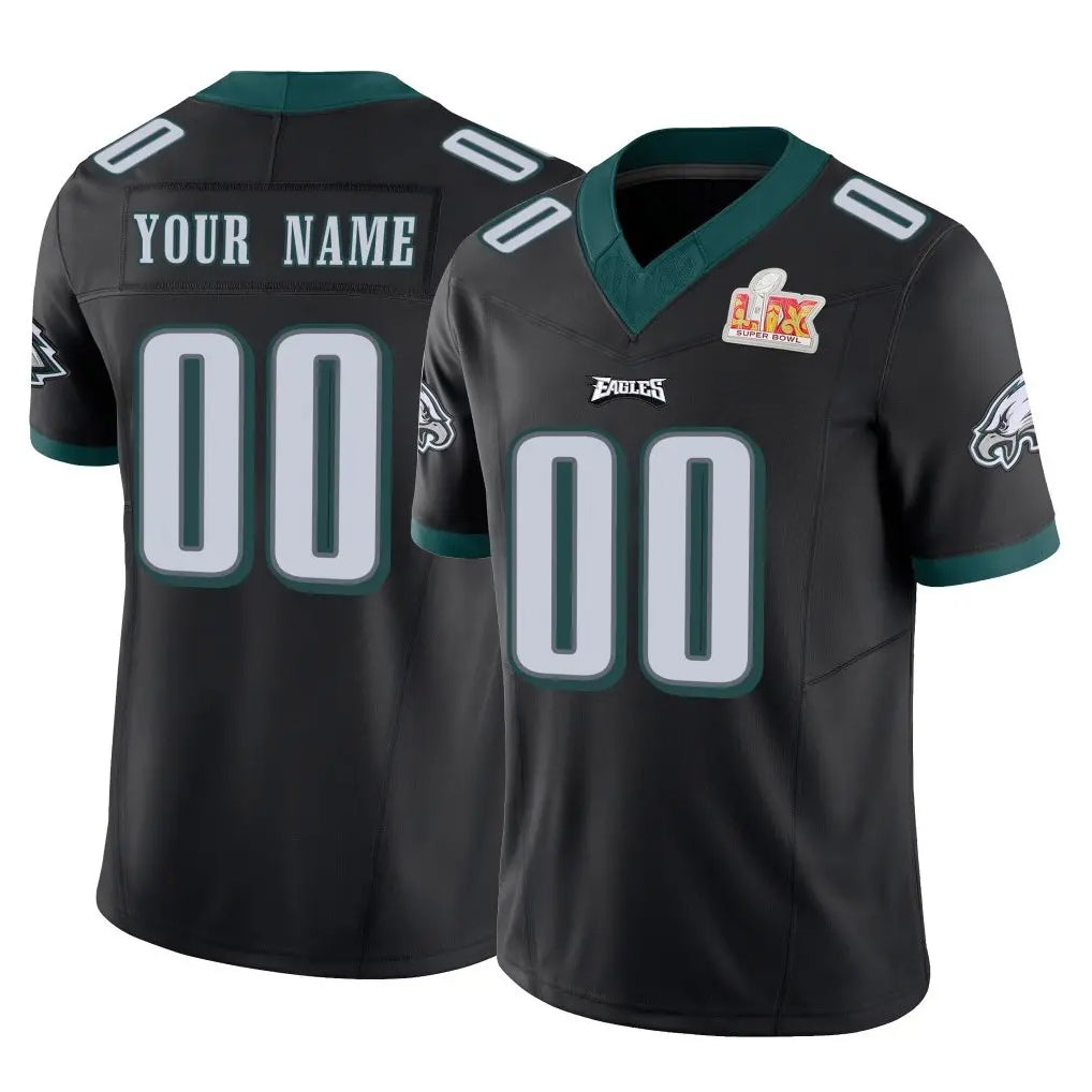 MyBoyd Custom P.Eagles Black Limited Vapor F.U.S.E. Super Bowl LIX Home Game Any Name & Numbers Stitched Jerseys