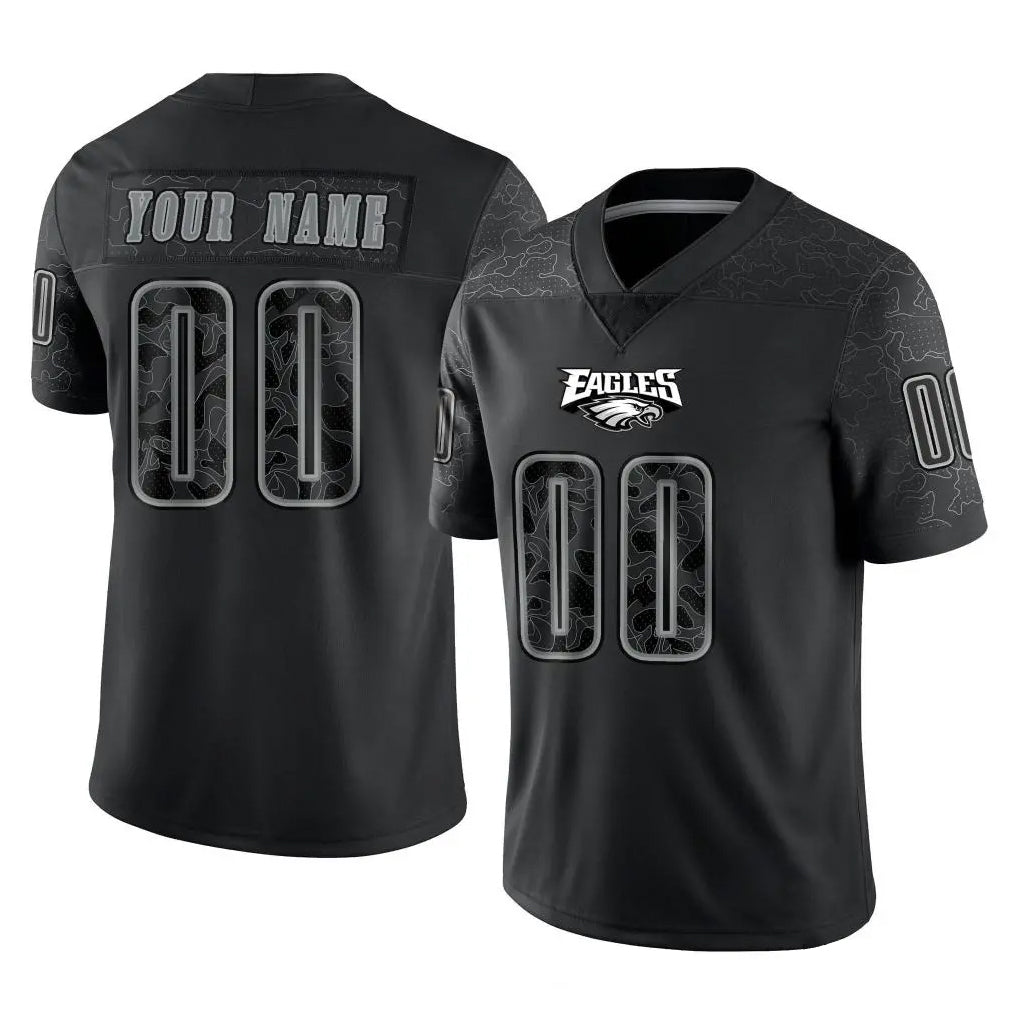 MyBoyd Custom P.Eagles Black Reflective Limited Home Game Any Name & Numbers Stitched Jerseys