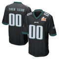 MyBoyd Custom P.Eagles Black Super Bowl LIX Home Game Any Name & Numbers Stitched Jerseys