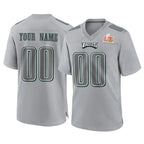 MyBoyd Custom P.Eagles Gray Atmosphere Fashion Super Bowl LIX Home Game Any Name & Numbers Stitched Jerseys