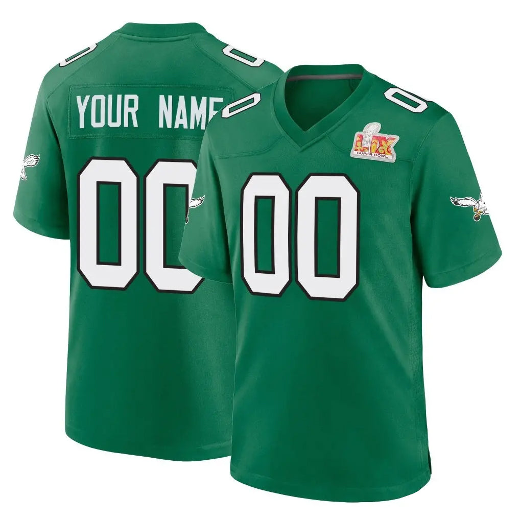 MyBoyd Custom P.Eagles Green Kelly Alternate Super Bowl LIX Home Game Any Name & Numbers Stitched Jerseys