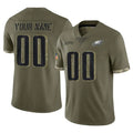 MyBoyd Custom P.Eagles Olive Salute To Service Limited Any Name & Numbers Stitched Jerseys