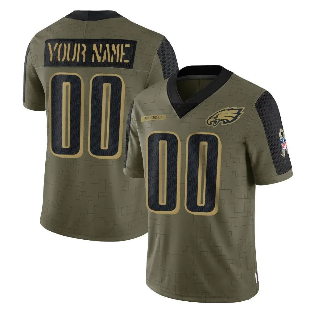 MyBoyd Custom P.Eagles Olive Salute To Service Limited Game Any Name & Numbers Stitched Jerseys