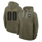 MyBoyd Custom P.Eagles Olive Salute to Service Pullover Hoodies Limited Any Name & Numbers Stitched Jerseys