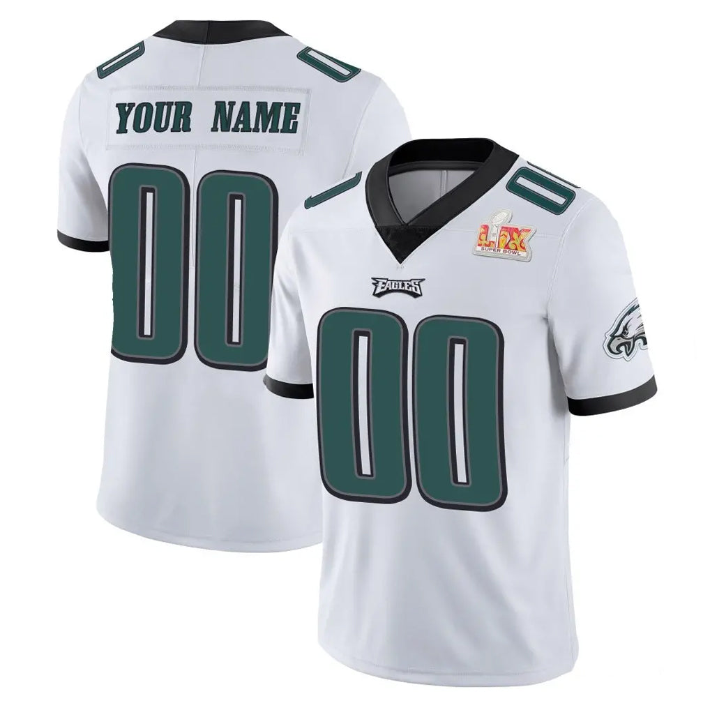 MyBoyd Custom P.Eagles White Limited Vapor Untouchable Super Bowl LIX Home Game Any Name & Numbers Stitched Jerseys