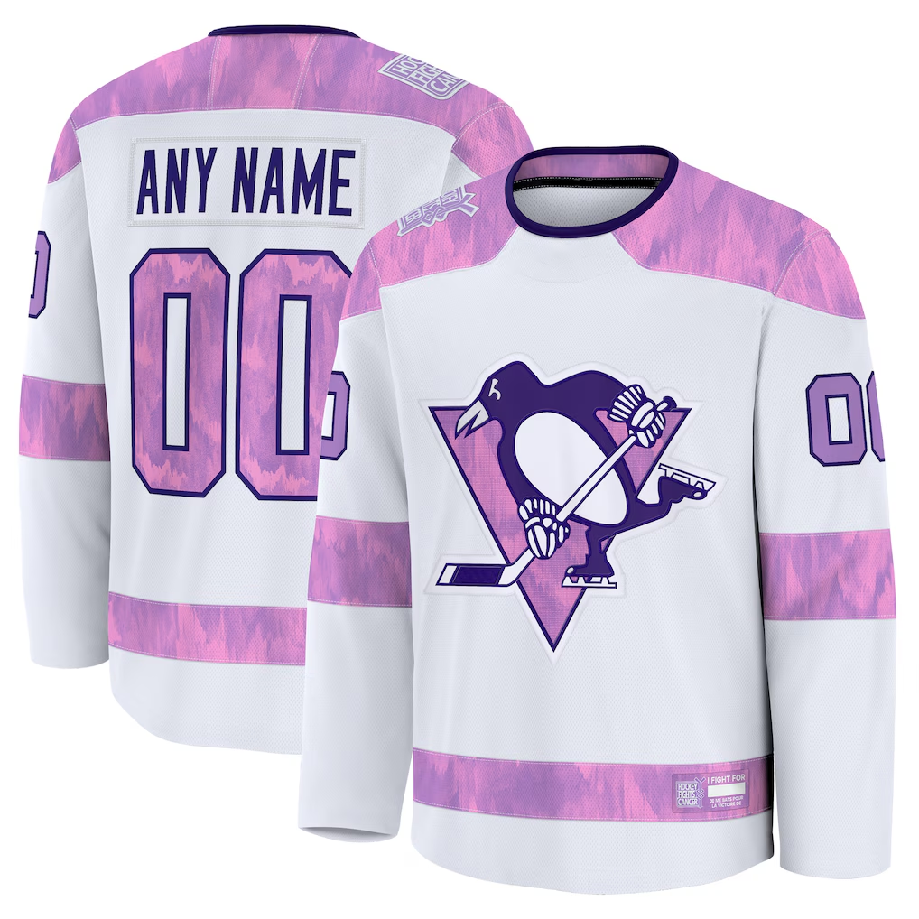 MyBoyd Custom P.Penguins White 2024 Hockey Fights Cancer Jerseys