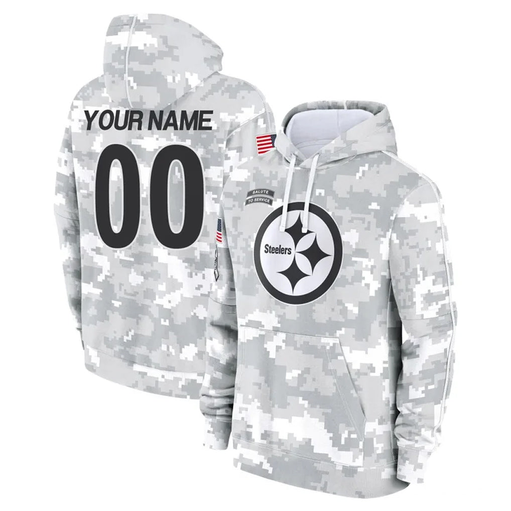 MyBoyd Custom P.Steelers Arctic Camo Limited Salute to Service Pullover Hoodies Game Any Name & Numbers Stitched Jerseys