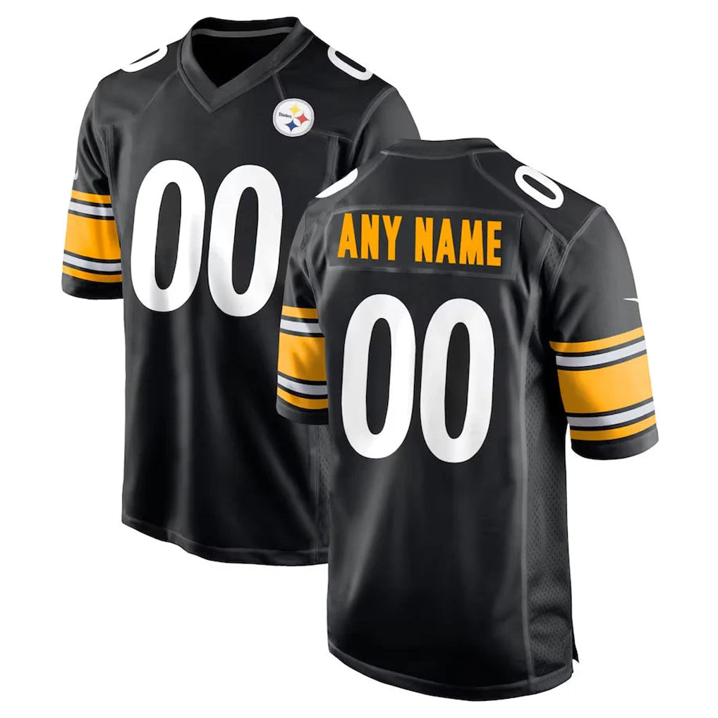 MyBoyd Custom P.Steelers Black Home Game Any Name & Numbers Stitched Jerseys