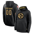 MyBoyd Custom P.Steelers Black Salute to Service Hoodies Limited Game Any Name & Numbers Stitched Jerseys