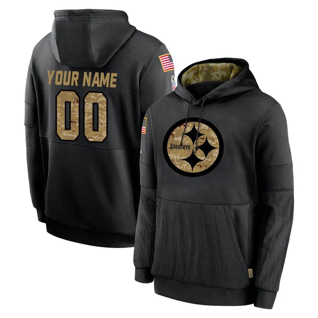 MyBoyd Custom P.Steelers Black Salute to Service Hoodies Limited Game Any Name & Numbers Stitched Jerseys