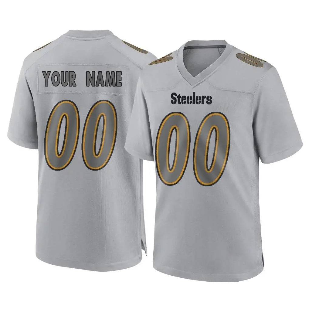 MyBoyd Custom P.Steelers Gray Atmosphere Fashion Home Game Any Name & Numbers Stitched Jerseys