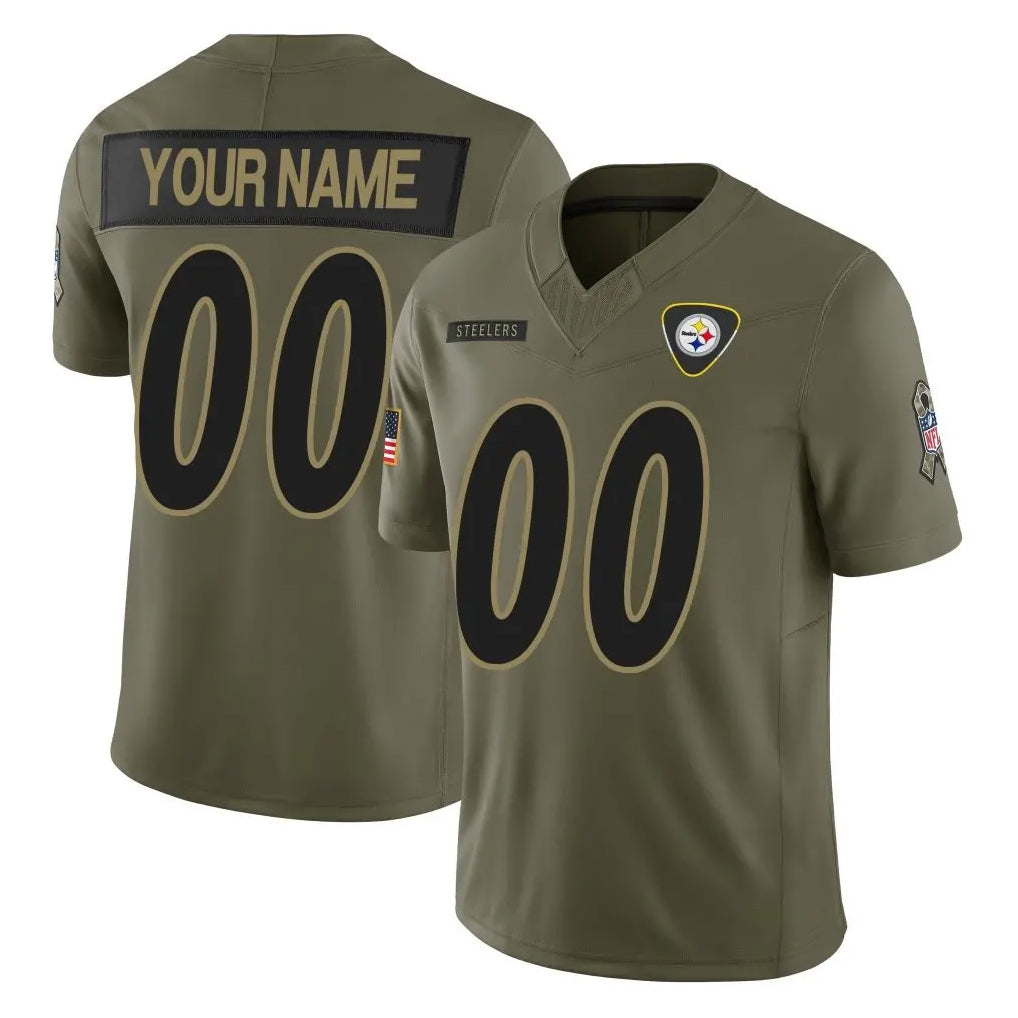 MyBoyd Custom P.Steelers Olive 2025 Salute To Service Limited Home Game Any Name & Numbers Stitched Jerseys