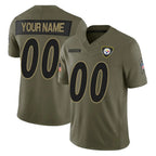 MyBoyd Custom P.Steelers Olive 2025 Salute To Service Limited Home Game Any Name & Numbers Stitched Jerseys