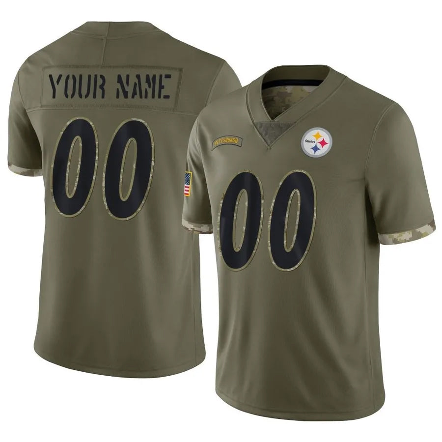 MyBoyd Custom P.Steelers Salute To Service Limited Olive Stitched Jerseys