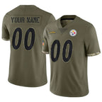 MyBoyd Custom P.Steelers Salute To Service Limited Olive Stitched Jerseys