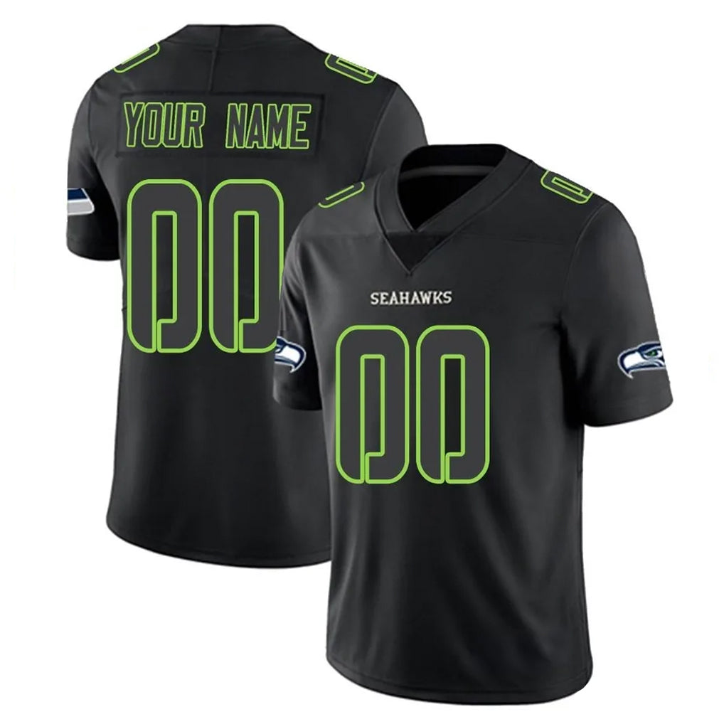 MyBoyd Custom S.Seahawks Black Impact Limited Home Game Any Name & Numbers Stitched Jerseys