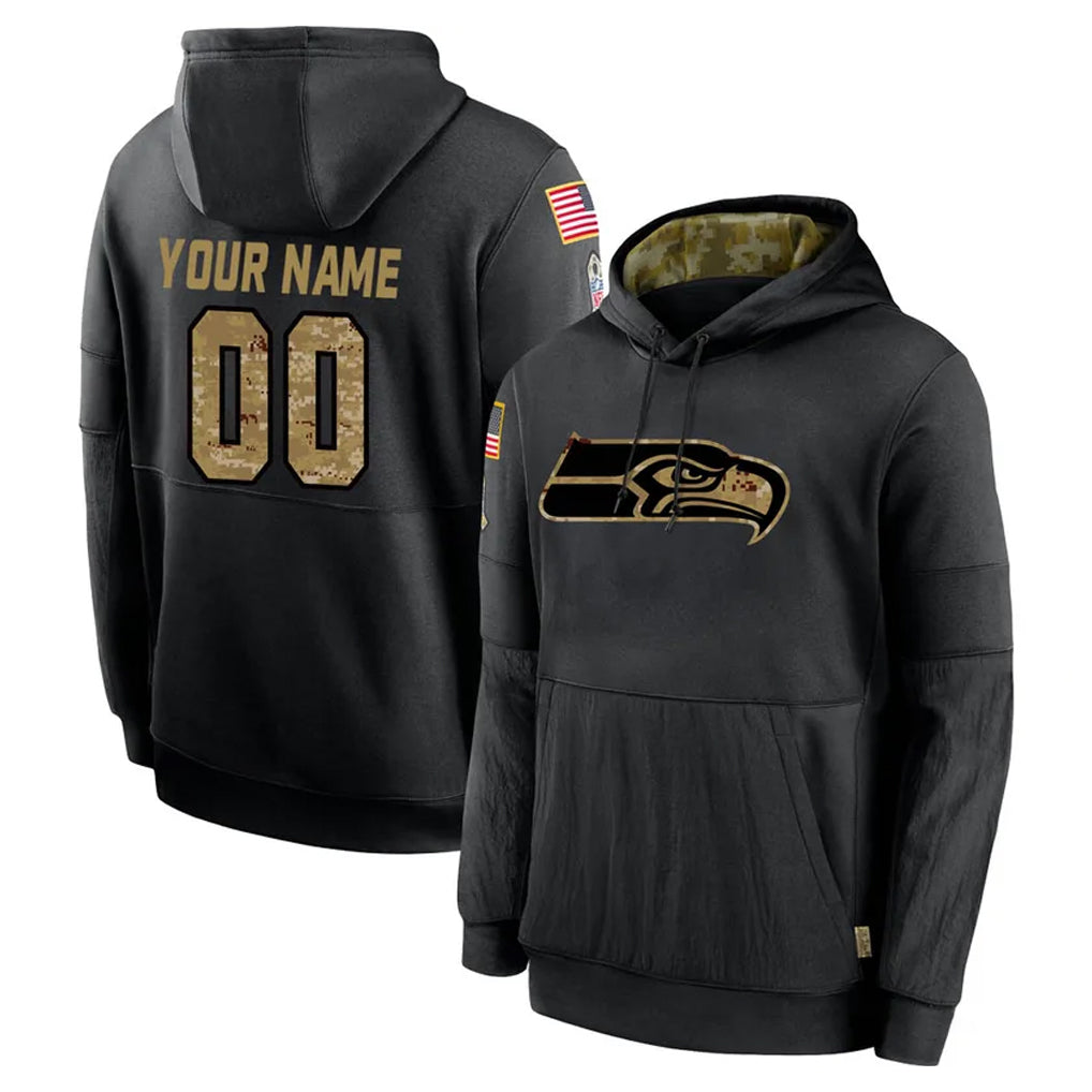 MyBoyd Custom S.Seahawks Black Salute to Service Hoodies Limited Game Any Name & Numbers Stitched Jerseys