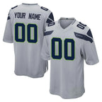 MyBoyd Custom S.Seahawks Gray Home Game Any Name & Numbers Stitched Jerseys